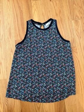 LOFT Navy Floral Sleeveless Tank
